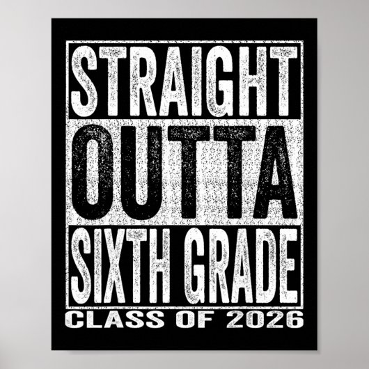 Recht uit de zesde klas afgestudeerd grappig 2026 poster (Voorkant)