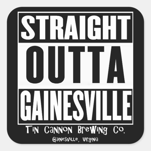 Recht uit Gainesville Square Sticker (Voorkant)