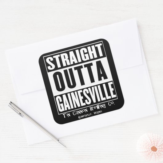 Recht uit Gainesville Square Sticker (Envelop)