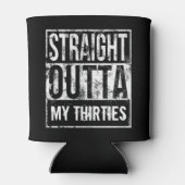 Recht uit mijn dertiger 40ste verjaardagsfeest blikjeskoeler (Achterkant)