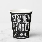 Recht uit mijn dertiger 40ste verjaardagsfeest papieren bekers (Achterkant)