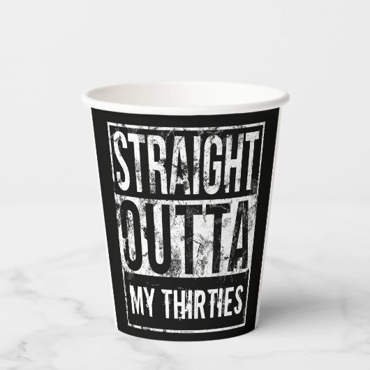 Recht uit mijn dertiger 40ste verjaardagsfeest papieren bekers (Achterkant)