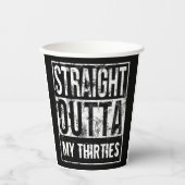 Recht uit mijn dertiger 40ste verjaardagsfeest papieren bekers (Voorkant)