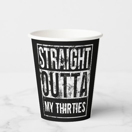Recht uit mijn dertiger 40ste verjaardagsfeest papieren bekers (Voorkant)