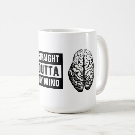 Recht uit mijn gedachten Brain Print Koffiemok (Voorkant rechts)