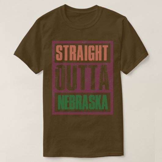 Recht uit Nebraska Retro T-shirt (Design voorkant)