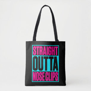 Recht uit neus clips gesynchroniseerd zwemmen tote bag