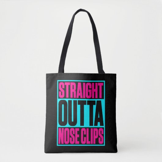 Recht uit neus clips gesynchroniseerd zwemmen tote bag (Voorkant)