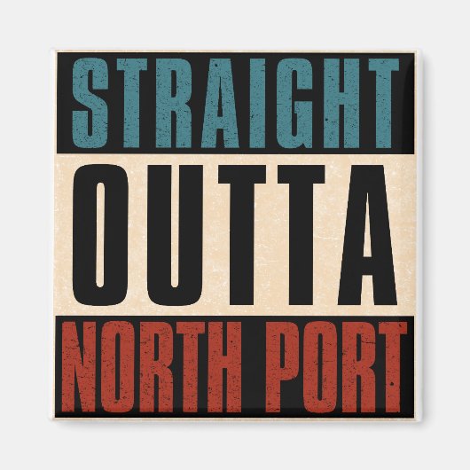 Recht uit North Port Florida FL Magneet (Voorkant)