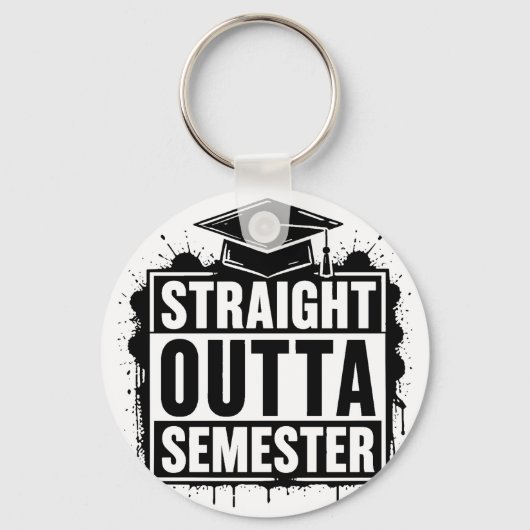 Recht Uit Semester Grappige Afstuderen  Sleutelhanger (Voorkant)