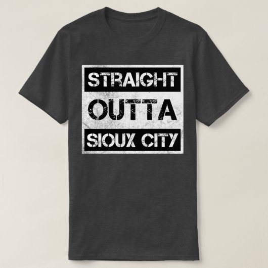 Recht uit Sioux stad Iowa  Distre T-shirt (Design voorkant)