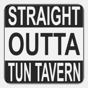 Recht uit Tun Tavern Vierkante Sticker