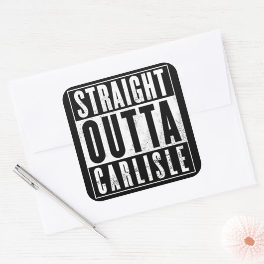 Recht uit........... vierkante sticker (Envelop)