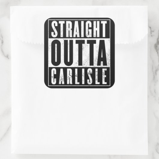 Recht uit........... vierkante sticker (Tas)