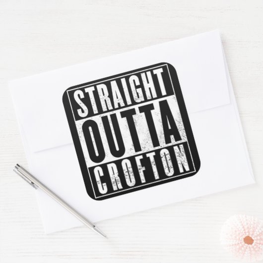 Recht uit......... vierkante sticker (Envelop)