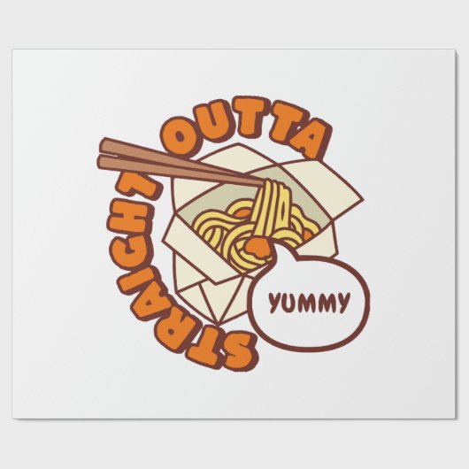 Recht uit Yummy Ramen Noodles Cadeaupapier (Vlak)