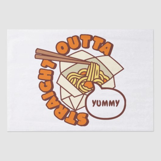 Recht uit Yummy Ramen Noodles Tissuepapier (Voorkant)