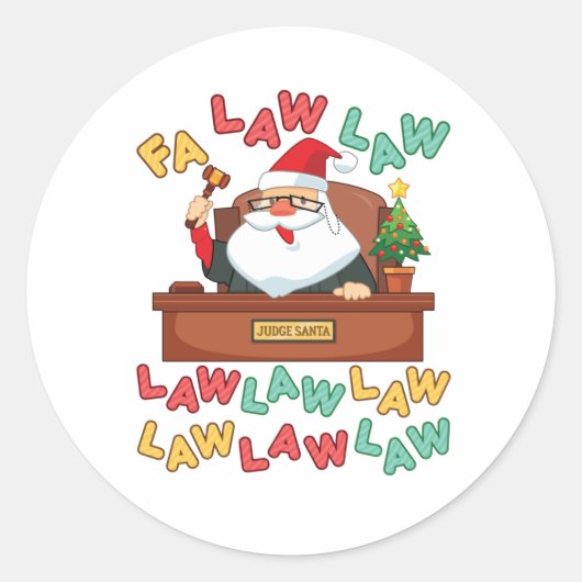Recht van advocaten van de Fa Law, kerstkerstkerst Ronde Sticker (Voorkant)