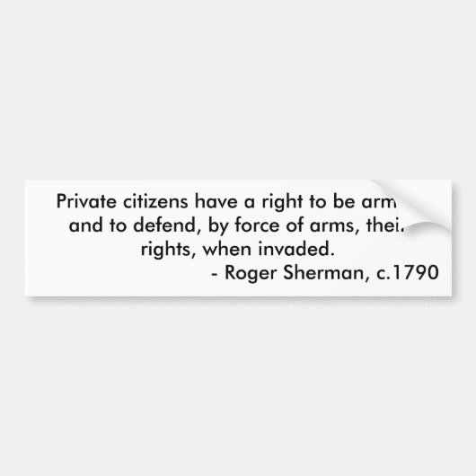 Recht van de burger op beer bumpersticker (Voorkant)