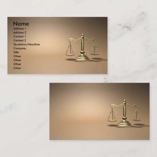 Recht Visitekaartje (Voorkant / Achterkant)