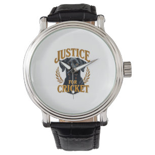 Recht Voor Cricket Vintage Hondenmonument Typograf Horloge
