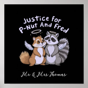 Recht voor P-Nut en Fred Een humoristische stand Poster
