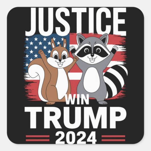 Recht Voor Peanut Win Trump 2024 Vierkante Sticker (Voorkant)