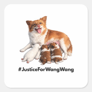 Recht voor Wang Wang Vierkante Sticker