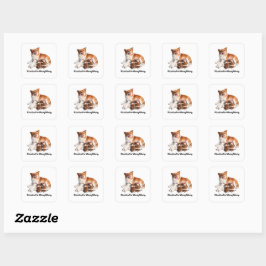 Recht voor Wang Wang Vierkante Sticker