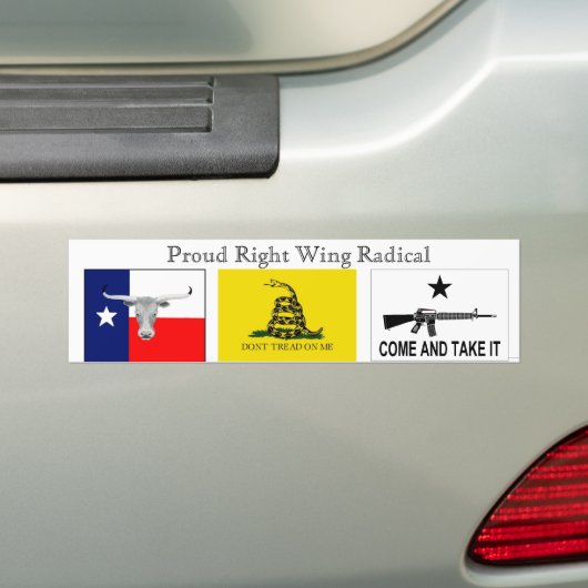Recht Wing Radical Bumpersticker (Op auto)