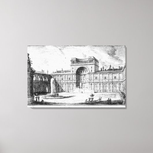 Rechtbank Belvedere in Vaticaan Rome Canvas Afdruk (Voorkant)