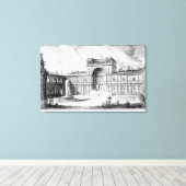 Rechtbank Belvedere in Vaticaan Rome Canvas Afdruk (Insitu (Houten vloer))