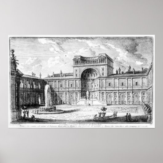 Rechtbank Belvedere in Vaticaan Rome Poster (Voorkant)