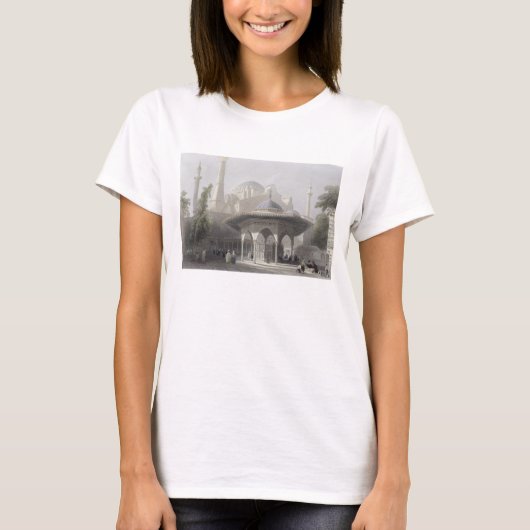 Rechtbank en fontein van de Sofia, Istanbul, engra T-shirt (Voorkant)