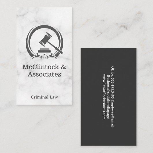 Rechtbank Hamer | Advocaat Afsprakenkaartje (Voorkant / Achterkant)