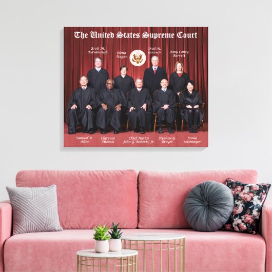 Rechtbanken en zegel van het Amerikaanse Hooggerec Canvas Afdruk (Insitu (Woonkamer))