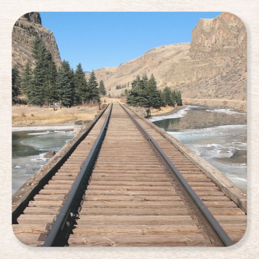 Rechtdoor de lijn - Onderzetter van de bergspoorwe (Voorkant)