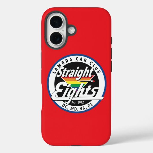 Rechte acht telefoonhoesje (rood) Case-Mate iPhone case (Achterkant)