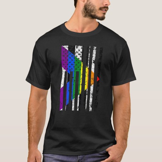 Rechte Ally Pride Flag VS Reight Ally Vlag T-shirt (Voorkant)
