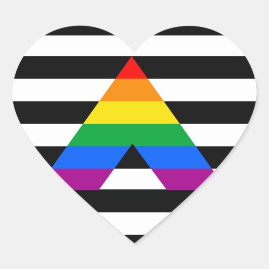Rechte Bondgenoot Pride Hart Sticker (Voorkant)