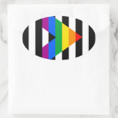Rechte Bondgenoot Pride Ovale Sticker (Tas)