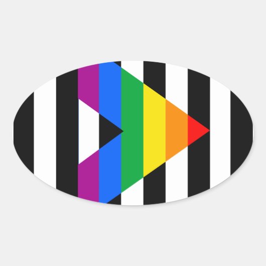 Rechte Bondgenoot Pride Ovale Sticker (Voorkant)