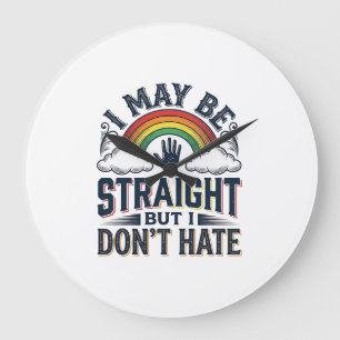 Rechte Bondgenoot Pride Regenboog Vintage Vector D Grote Klok
