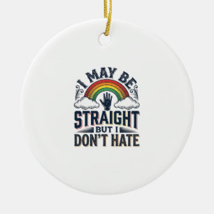 Rechte Bondgenoot Pride Regenboog Vintage Vector D Keramisch Ornament