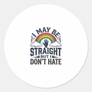 Rechte Bondgenoot Pride Regenboog Vintage Vector D Ronde Sticker