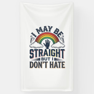 Rechte Bondgenoot Pride Regenboog Vintage Vector D Spandoek