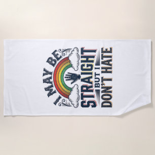 Rechte Bondgenoot Pride Regenboog Vintage Vector D Strandlaken