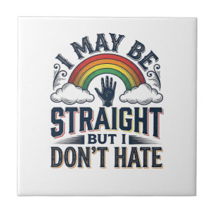 Rechte Bondgenoot Pride Regenboog Vintage Vector D Tegeltje
