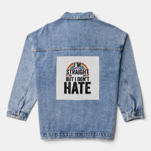 Rechte Bondgenoot Regenboog Vintage Typografie Shi Denim Jacket