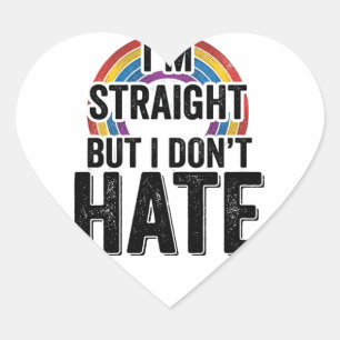 Rechte Bondgenoot Regenboog Vintage Typografie Shi Hart Sticker